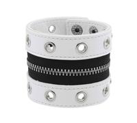 ZEPFJHE Stylish Punk Rock Wide Strap In Soft PU Leather With Metallic Studs And Zipper Designs Fashionable Punk Accessory With Zipper Detail