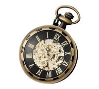 ZEPFJHE Subcultures Punks Mechanical Pocket Watch Featuring Clear Glass Face and Dials for Roleplay Game Anime Steampunk