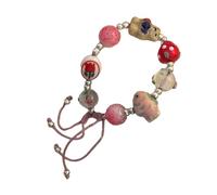 ZEPFJHE Sweet Brown Bear Woven Elegant Bear Charm Wristband Charm For Girls Seeking A Touch Of Whimsy Vintage Accessories