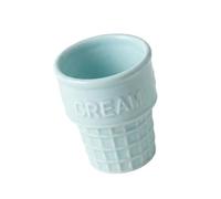 ZEPFJHE Sweet Cone Shape Ceramic Ice Cream Cup Dessert Bowl Container for Kids Party and Home Kitchens Use Colorful Servingware