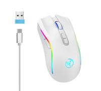 ZEPFJHE T69 LED Optical Game Rechargeable 4800DPI 2.4G Mute USB Wireless Mouse for PC