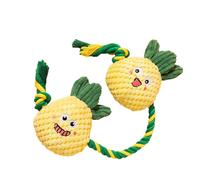 ZEPFJHE Teething Safe Fruit Shape Cotton Rope Toy for Dogs Interactive Squeaky Pull Game Pet Engagement Squeaky Dog Tug Toy