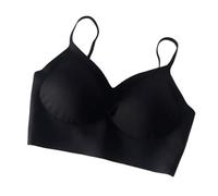 ZEPFJHE Thin Cotton Bralette for Women U Shaped Backless Design Convertible Spaghetti Straps Wirefree Underwear Bra U Shaped Backless Underwear Black