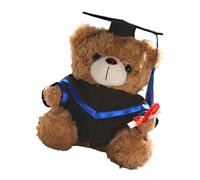 ZEPFJHE Toy Stuffed Bear Graduate Student Souvenir, Blue collar