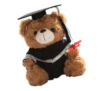ZEPFJHE Toy Stuffed Bear Graduate Student Souvenir, Gray collar