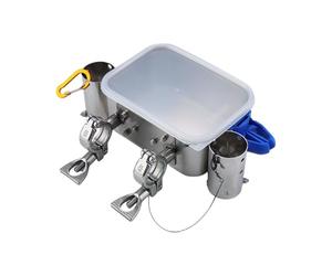 ZEPFJHE Tray with Cord and Grip Clasp for Angling Boats | Strong 304 Stainless Steel Pan with Anti Rust and 4 Water Outlet Holes for Different Post Sizes