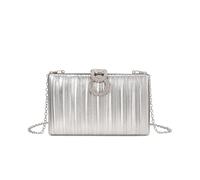 ZEPFJHE Trendy Metallic Pleated Evening Bag Purse Secure Rhinestones Compact Size Party Accessory Shimmering Pleated Bag Purse