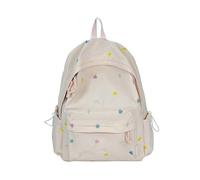 ZEPFJHE Trendy Star Patterned Backpack Breathable Straps Multiple Pockets Tear-Resistant Nylon For Teens & Outdoor Activities Lightweight Travel Backpack