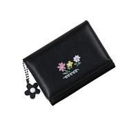 ZEPFJHE Trifold Wallet Coin Bag Floral Print PU Leather Change Purse Simple Short with Card Holde Pendant Pu Leather Change Floral Print Simple with Card Holder