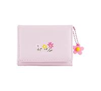 ZEPFJHE Trifold Wallet Coin Bag Floral Print PU Leather Change Purse Simple Short with Card Holde Pendant Pu Leather Change Floral Print Simple with Card Holder