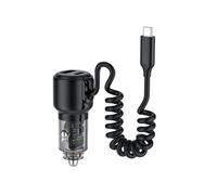 ZEPFJHE Type-C Car Charging 65W Car Charging Adapter With 45W Type-C Coiled Cable For 16 15 Phone Truck SUV Adapter USB C Charger