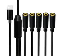 ZEPFJHE Type C Sound Converter Splitter With Microphones Type C To 35mm Adapters For Simultaneous Charging & Hear Digital Sound Splitter With Mic