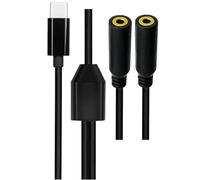 ZEPFJHE Type C Sound Converter Splitter With Microphones Type C To 35mm Adapters For Simultaneous Charging & Hear Digital Sound Splitter With Mic