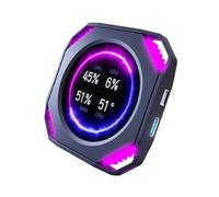 ZEPFJHE USB Power Round PC Monitor 2.1In Display GPU CPU Temperature Trackings Compactly Design For Computer Builds Water Cooling Display