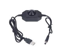 ZEPFJHE USB Powered Dimmer Wire 5.5 X 2.1 Mm Output Plug, Rotary Control Cable for Compatible 5V Desk Fan Speed Control and Single Color LED Brightness