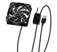 ZEPFJHE USB Powered Temperature Control Cooling Fan 3 Speed Adjustable Thermostat 8x8cm For Router Gaming Console USB Powered Cooling Fan