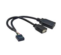 ZEPFJHE USB2.0 9Pin To USB+Port TYPE E Cable Female 2 Adapter A With Front C Port USB Splitter