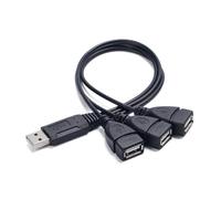 ZEPFJHE USB2.0 Male To Triple Female Splitter Cable With Data Transfer 5V3A For Data Transfer And Charging Simultaneously USB Splitter