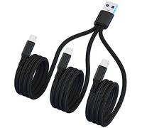 ZEPFJHE USB2.0 Type-A Male to 3 USB Male Connector Charging Cable Power Splitter Adapter Cord 3 in 1