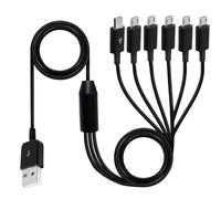 ZEPFJHE USB2.0 Type A Male To 6 USB Male Data Connector Cable Sync Power Splitter For Phone High Speed USB Splitter