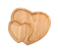 ZEPFJHE User Friendly Heart Shape Serving Tray Rubberwood Texture for Safe Food Display Easy Cleaning Waterproof Surfaces Multipurpose Tray