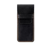 ZEPFJHE Vintage Leather Pen Case Large Compartment Pen Pouches Portable Travel Fountain Pens Organiser Sleeve for Men Women Stylish Leather Storage