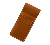 ZEPFJHE Vintage Leather Pen Case Large Compartment Pen Pouches Portable Travel Fountain Pens Organiser Sleeve for Men Women Stylish Leather Storage