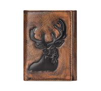 ZEPFJHE Vintage Styles Rub Color PU Leather Trifold Wallet with Ample Card Holders Hand Burnished Finish Short Wallet Purse