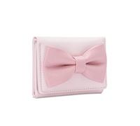 ZEPFJHE Women Wallet with Card Holder Short Purse PU Leather Wallet Korean Styles Change Purse Bows Fashion Coin Trifold Stylish Short Pu Leather Change Sweet Bows Card Case