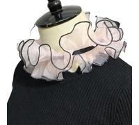 ZEPFJHE Women's Elegant Victorian Renaissances Ruffled Organza Faux Collar Wrist Cuffs For Themed Parties And Everyday Wear Sheer Organza Collar