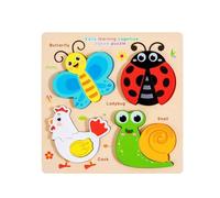 ZEPFJHE Wooden Animal Puzzle Toy for Toddler Fine Motor Skill Learning Preschool Educational Activity Board Game Cognition Early Learning Animal Puzzle