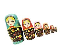 ZEPFJHE Wooden Nesting Dolls 6 Layers Hand Painted Matryoshka Doll Creative Art Activity Educational Stacking Game Learning Toy for Toddler