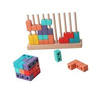 ZEPFJHE Wooden Puzzle Block Educational Building Early Learning Toy for Preschoolers and Kindergarten Kids Shape Cognition Educational Stacking Block Toy