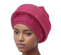 ZEPFJHE Worship Hat Breathable Muslims Adjustable Muslims Fashionable for Weddings and Parties Skin Friendly Headwear Rose red
