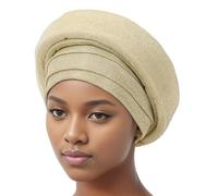 ZEPFJHE Worship Hat Breathable Muslims Adjustable Muslims Fashionable for Weddings and Parties Skin Friendly Headwear Gold