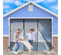 Zephra Double Door Magnetic Fly Screen, 235x205 cm Double-Sided Opening Screen for Sliding Door Heavy Duty Hands Free Mesh Net Partition Keep Bug Out, Anti Mosquito Insect Mesh Fly Curtain Black