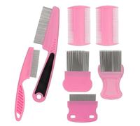 ZEPHRA Flea Comb for Cats Dogs - 7Pcs Set, Lice Combs Professional Pet Grooming Comb, Stainless Steel Flea and Tick Remover, Lice & Egg Removal Dematting Tool for Small, Medium & Large Pets