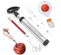 ZEPHRA Football Pump Set- Ball Pump with Needle,Nozzle,& Extension Hose-Rugby Ball Pump, Hand Pump for Volleyball,Soccer,Basketball Durable Aluminium Tube Fast Air Inflator, Ergonomic Design(SILVER)