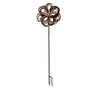 Zephyr Wind Spinner Garden Solar LED Colour Change Globe Bronze Stake 5704002