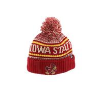 Zephyr Iowa State Cyclones Stenmark Red Heathered Cuff Beanie Hat Pom - NCAA Fleece Lined Cuffed Winter Knit Cap