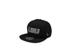 Zephyr LSU Tigers Black Tungsten Z11 Adjustable Snapback Cap - NCAA, Flat Bill 6-Panel Structured Baseball Hat
