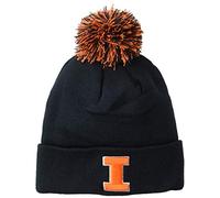 Zephyr NCAA Illinois Illini Pom Knit Beanie, Adjustable, Team Color