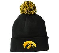 Zephyr NCAA Iowa Hawkeyes Pom Knit Beanie, Adjustable, Team Color