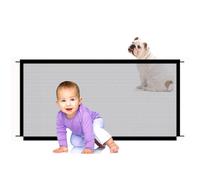 Zephyra Magic Gate for Dogs and Cats, Folding Mesh Safety Barrier, Size 110 x 72 cm, Easy to Install Without Holes, Suitable for Stairs, Doors and Kitchens, with 4 Adhesive Hooks Strong