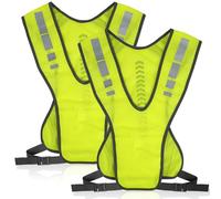 ZephyrCraft 2 Pack High-Visibility Reflective Vest - Breathable & Waterproof Polyester for Jogging Fishing Cycling - Adjustable Safety Vest for Women, Men, Adults