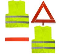 ZephyrCraft 3 in 1 Emergency Warning Triangle & Reflective Safety Vest Kit, Warning Triangles for Cars with Storage Case, Car Emergency Kit for Roadside Emergency Breakdown