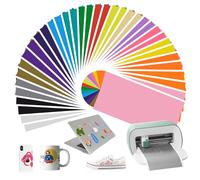 ZephyrCraft 44 Pack Permanent Vinyl Sheets for Cricut 30.5x14 cm, 18 Assorted Colors Self Adhesive Vinyl With 8 Transfer Film Set for Machines, DIY Patterns, Deco Sticker