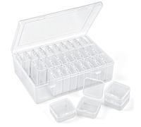 ZephyrCraft Bead Storage Box, 31 PCS Plastic Storage Box with Lid (30 Small + 1 Large), Clear Stackable Plastic Organiser Box for Jewelry, DIY Crafts, Bracelet, Seeds, Nail