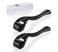 ZephyrCraft Beard Growth Roller, 2 Pack Derma Roller Hair Growth Men 0.5mm & 1mm, 540 Titanium Microneedle for Men and Women Stimulate Facial Hair & Beard Growth Derma Roller Kit with Case