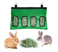 ZephyrCraft Rabbit Hay Feeder Bag - Guinea Pig Hay Feeder with 4 Windows - Hanging Storage Pouch for Small Animals